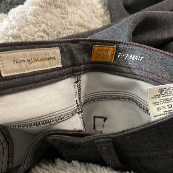 Pilcro and the Letterpress Stretch Fit Serif Ponte Knit Pants Gray 26 - Picture 6 of 7